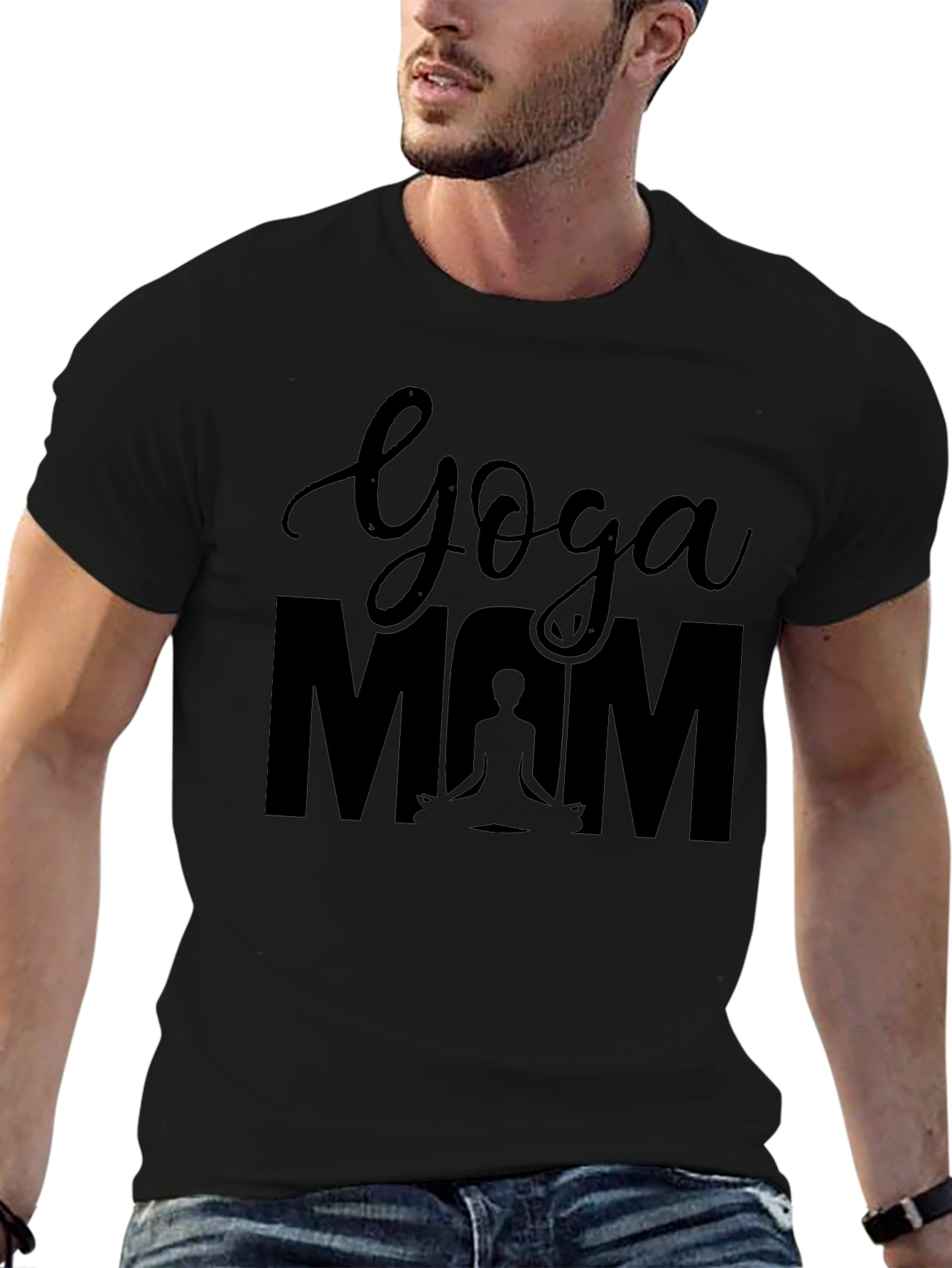 Yoga Mom Black T-Shirt - Meditation Lover Tee