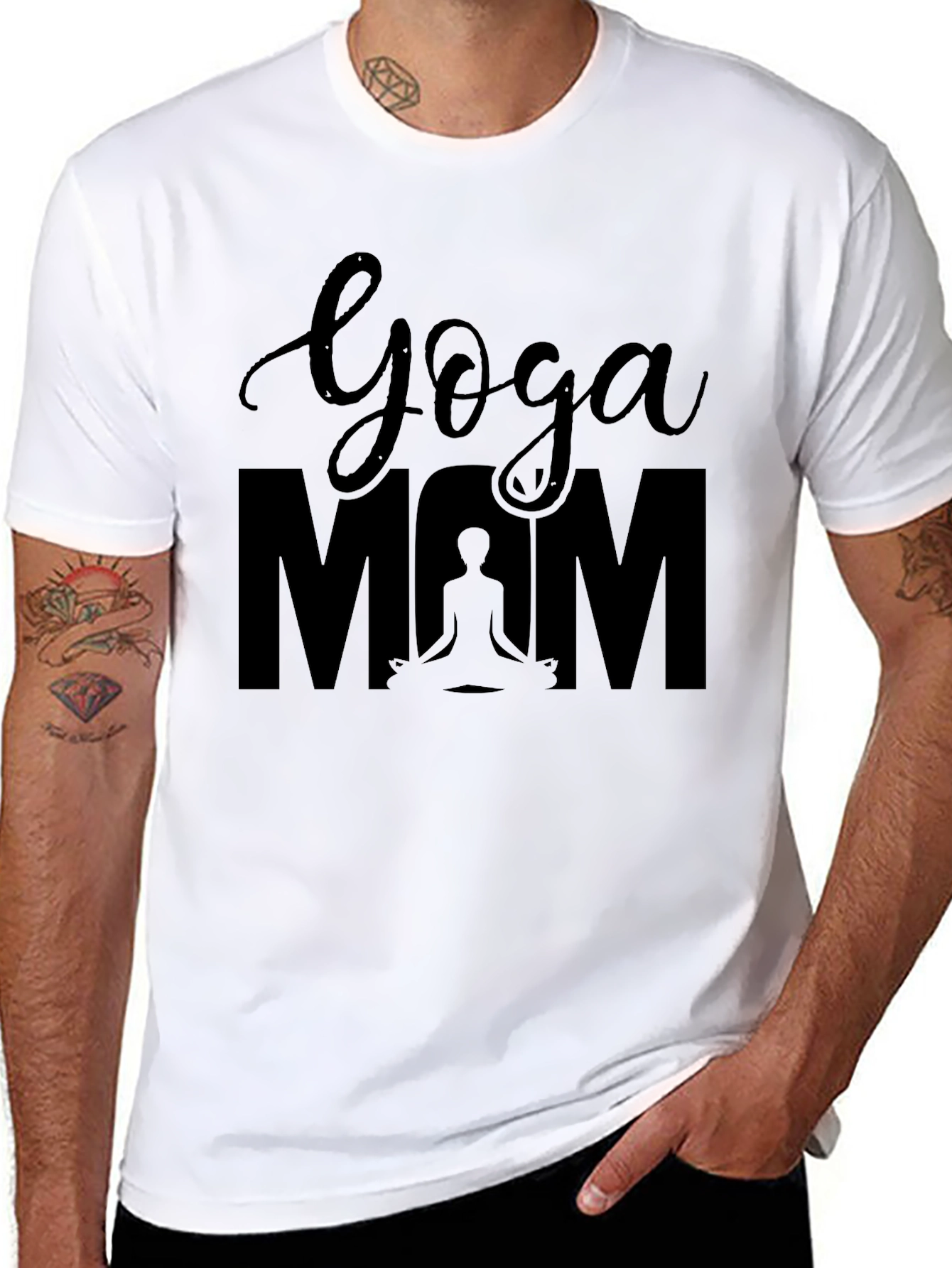 Yoga Mom Black T-Shirt - Meditation Lover Tee