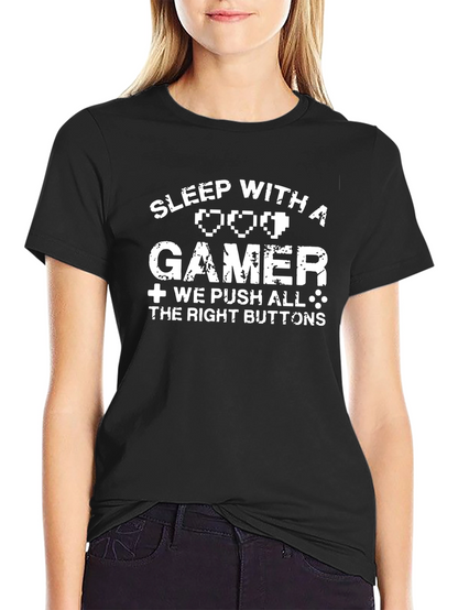 Sleep with a Gamer T-Shirt - Funny Novelty Tee