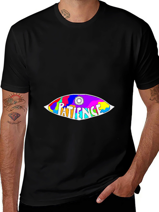 Patience Graphic Tee - Colorful Eye Design Soft Cotton