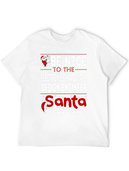 Electronics Hardware Engineer Santa Watching T-Shirt