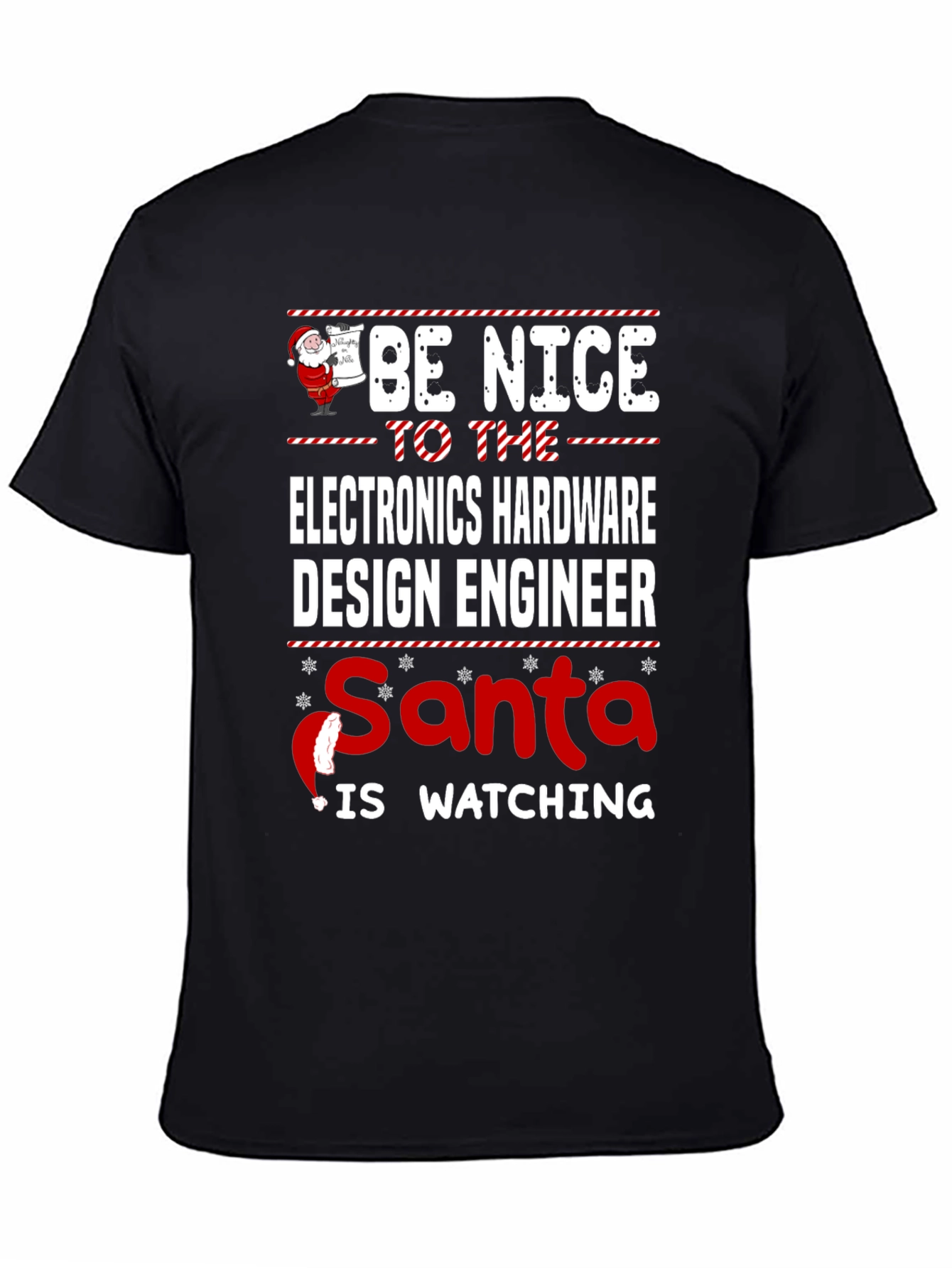 Electronics Hardware Engineer Santa Watching T-Shirt