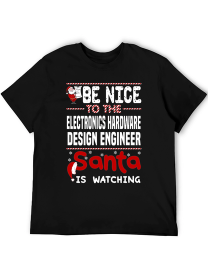 Electronics Hardware Engineer Santa Watching T-Shirt