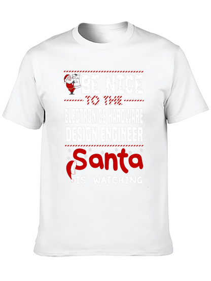 Electronics Hardware Engineer Santa Watching T-Shirt