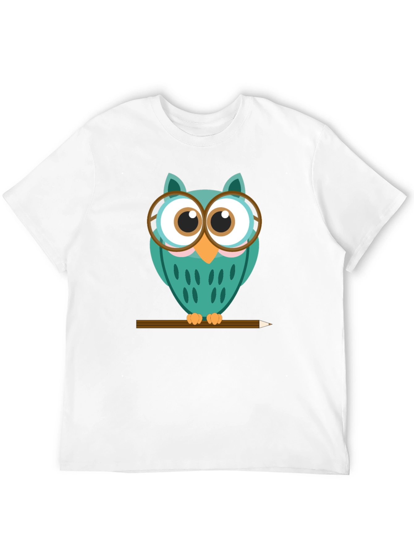 Whimsical Owl Graphic Tee - Black Cotton Blend Shirt