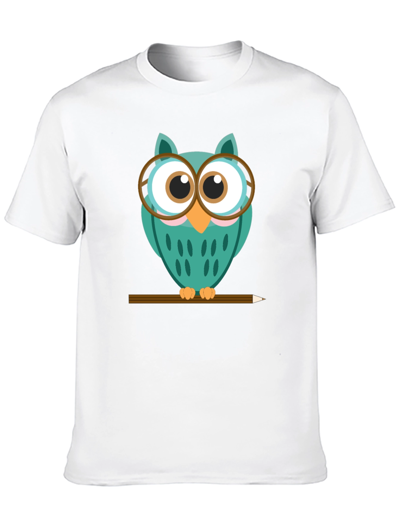 Whimsical Owl Graphic Tee - Black Cotton Blend Shirt