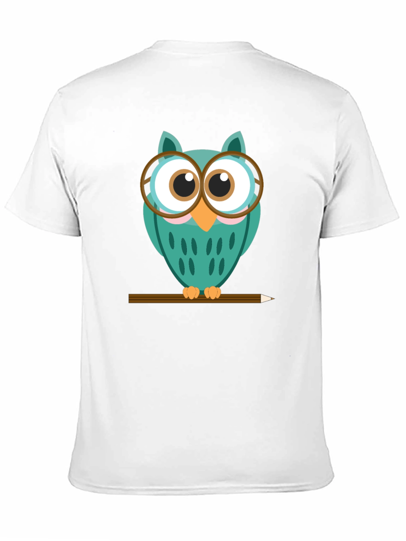 Whimsical Owl Graphic Tee - Black Cotton Blend Shirt