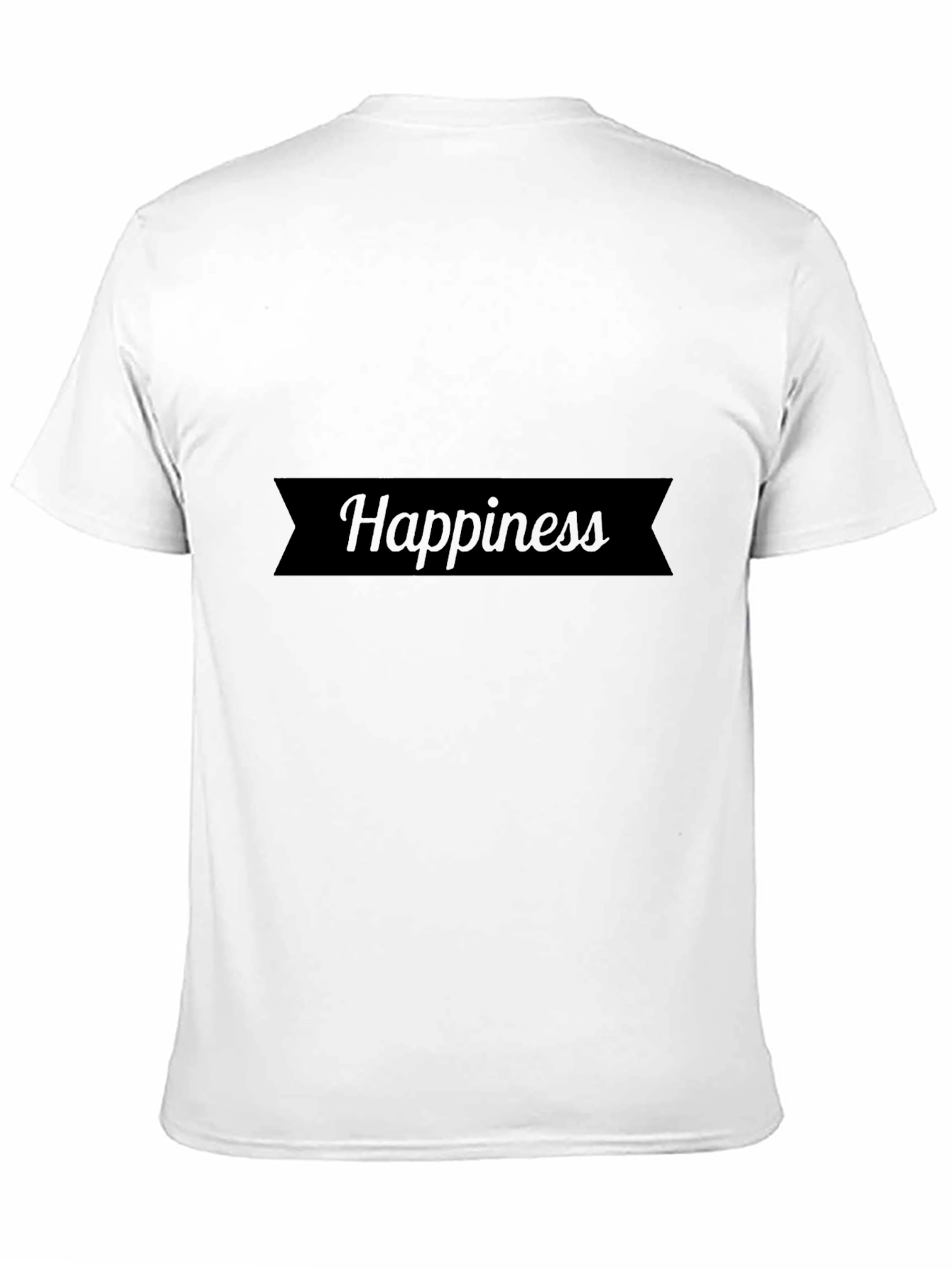Happiness Black Cotton Graphic Tee