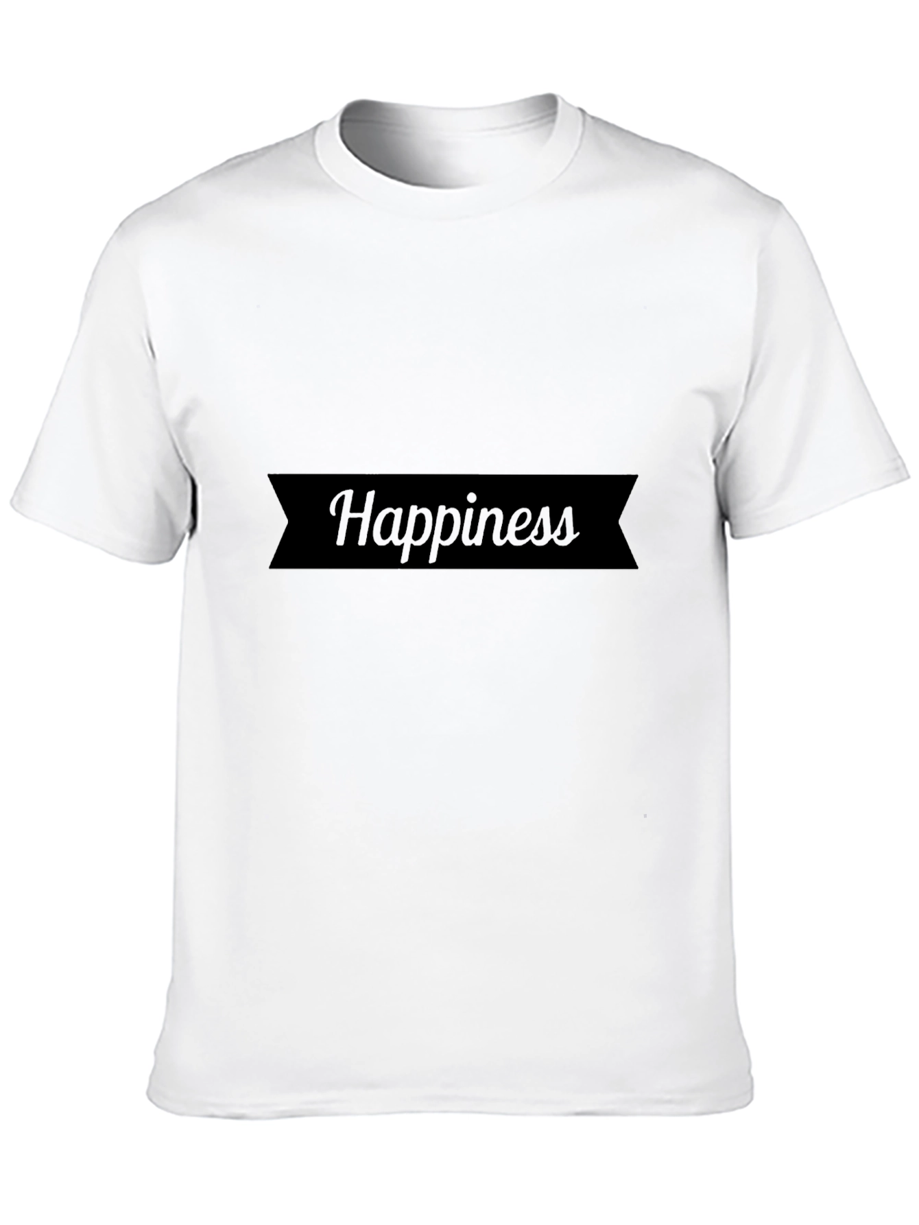 Happiness Black Cotton Graphic Tee