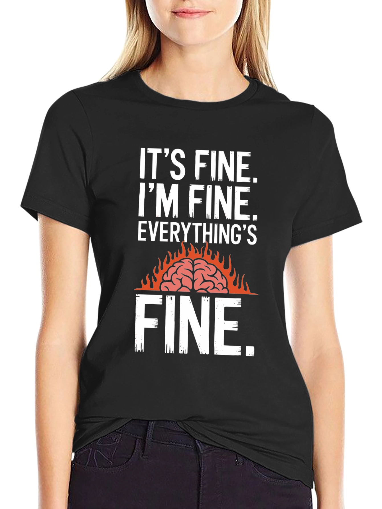 Its Fine Burning Brain Graphic T-Shirt