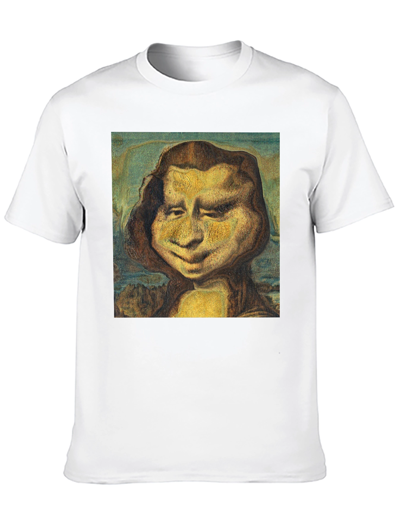 Funny Mona Lisa Graphic Black T-Shirt