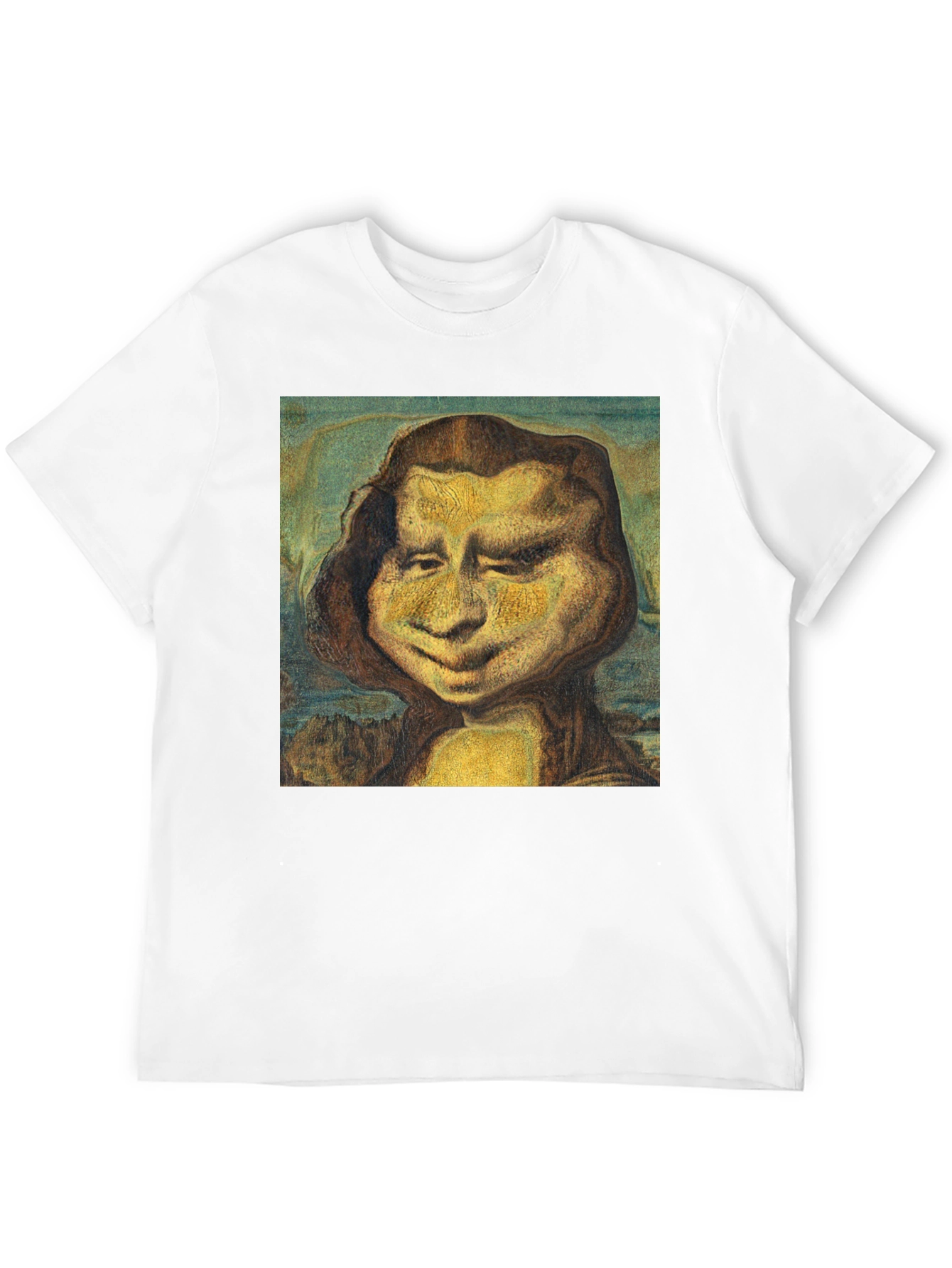 Funny Mona Lisa Graphic Black T-Shirt