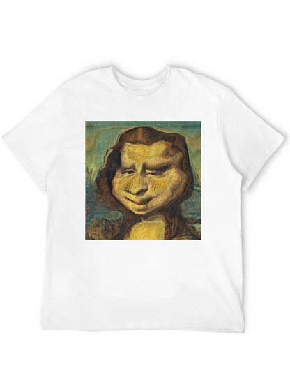Funny Mona Lisa Graphic Black T-Shirt