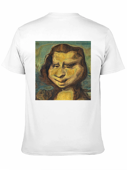 Funny Mona Lisa Graphic Black T-Shirt