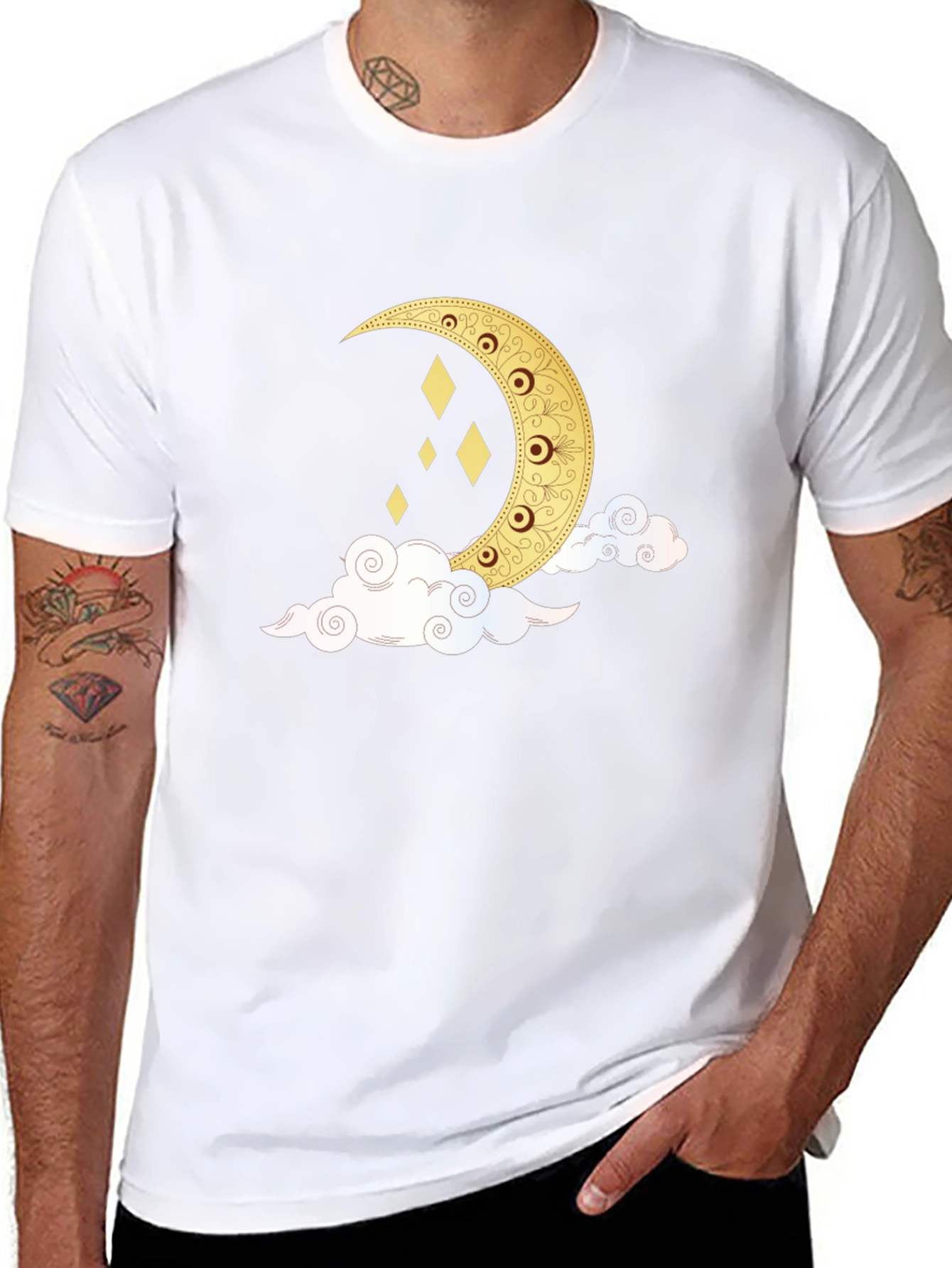 Crescent Moon & Clouds Graphic Tee