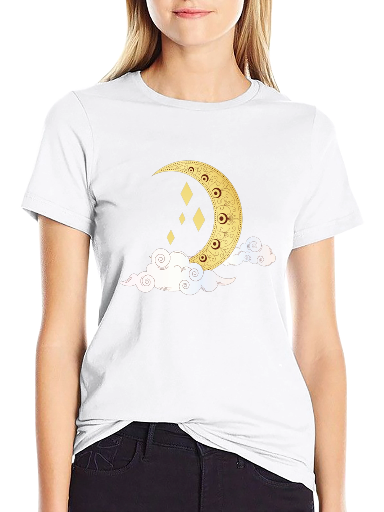 Crescent Moon & Clouds Graphic Tee