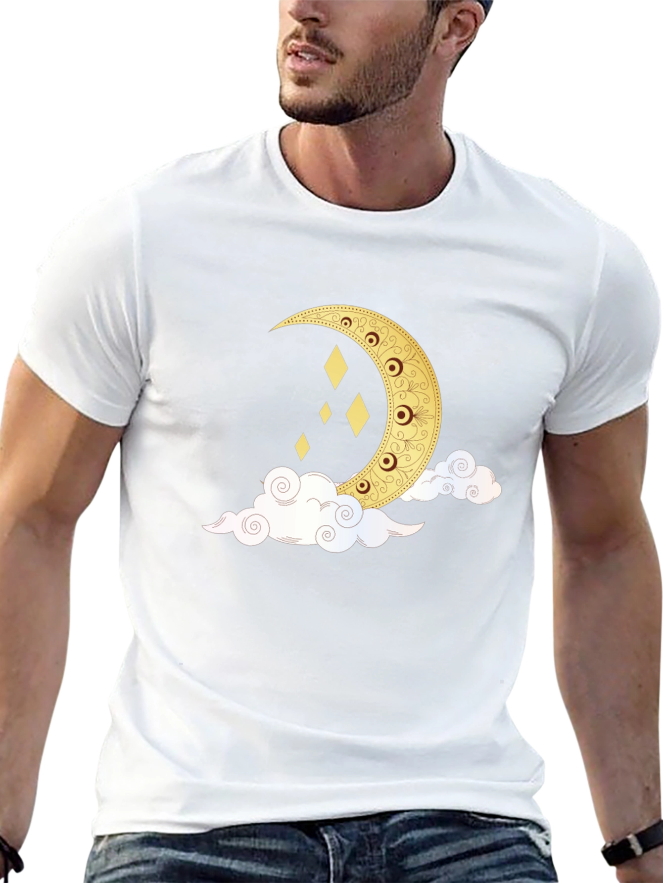 Crescent Moon & Clouds Graphic Tee