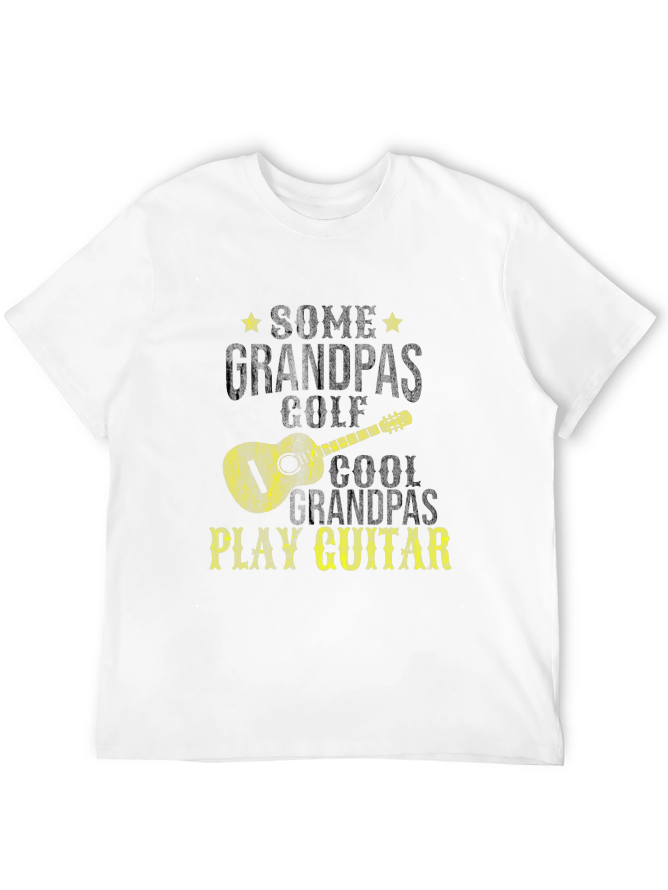 Cool Grandpas Play Guitar Black Graphic Tee