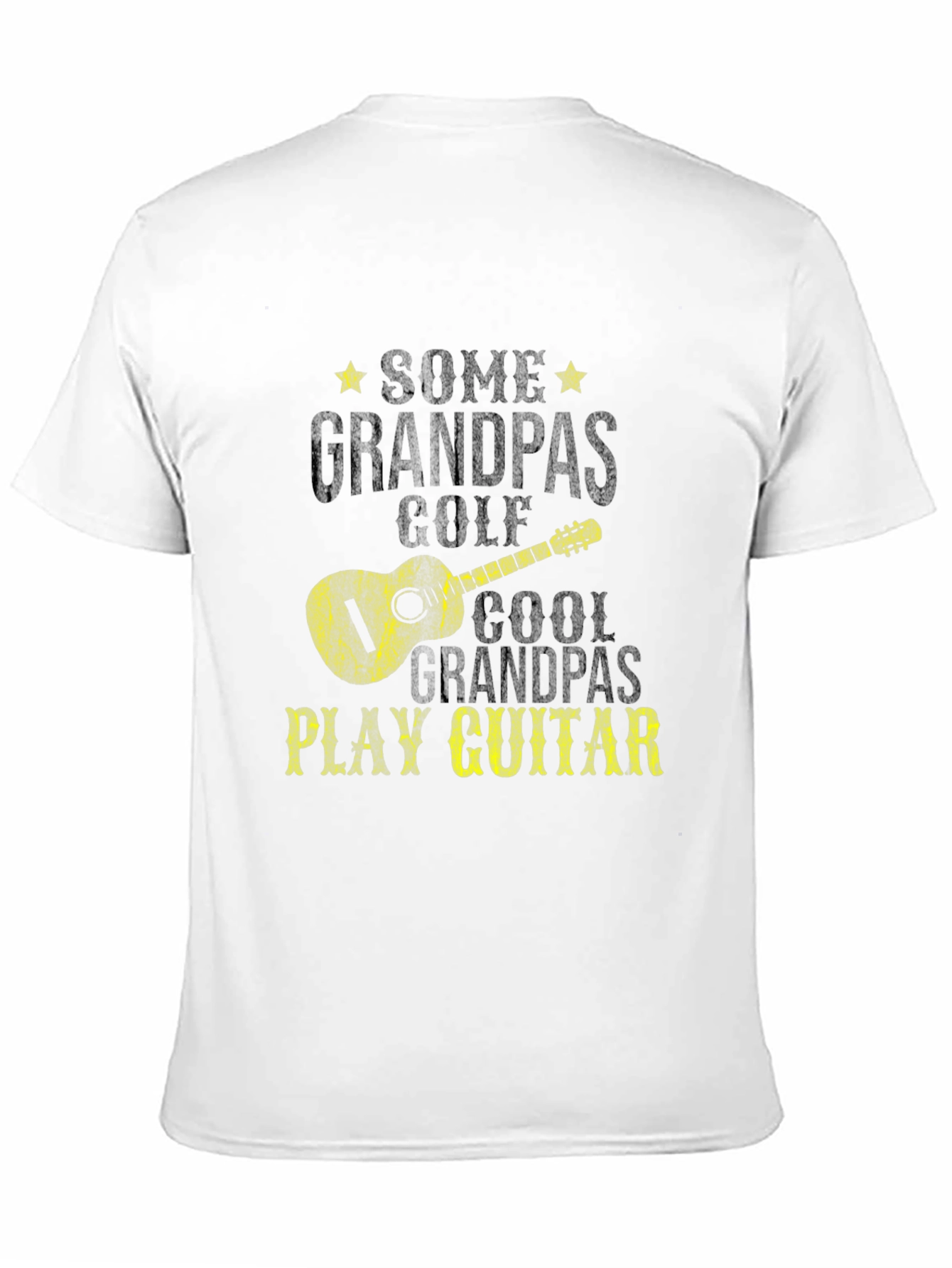 Cool Grandpas Play Guitar Black Graphic Tee