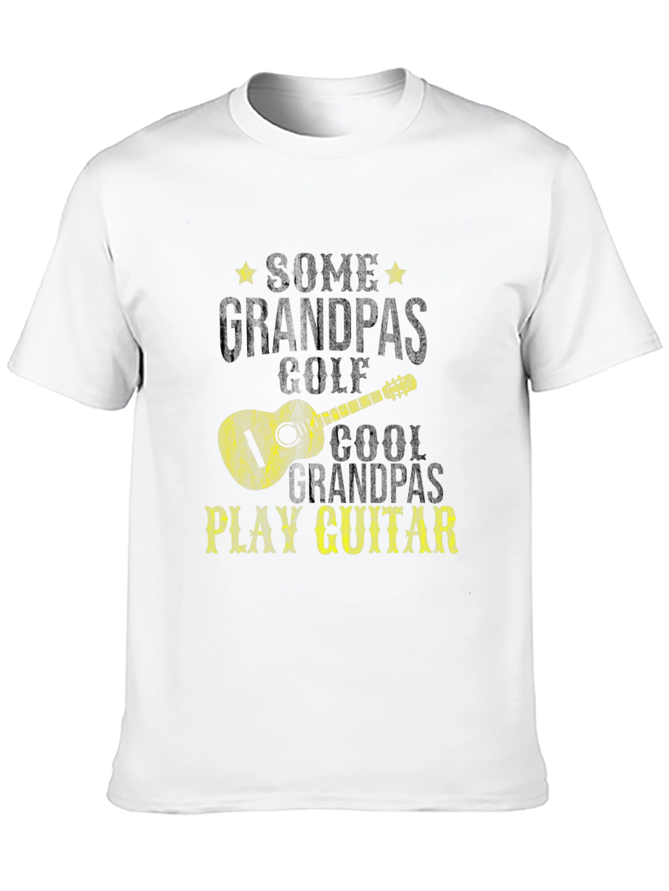 Cool Grandpas Play Guitar Black Graphic Tee