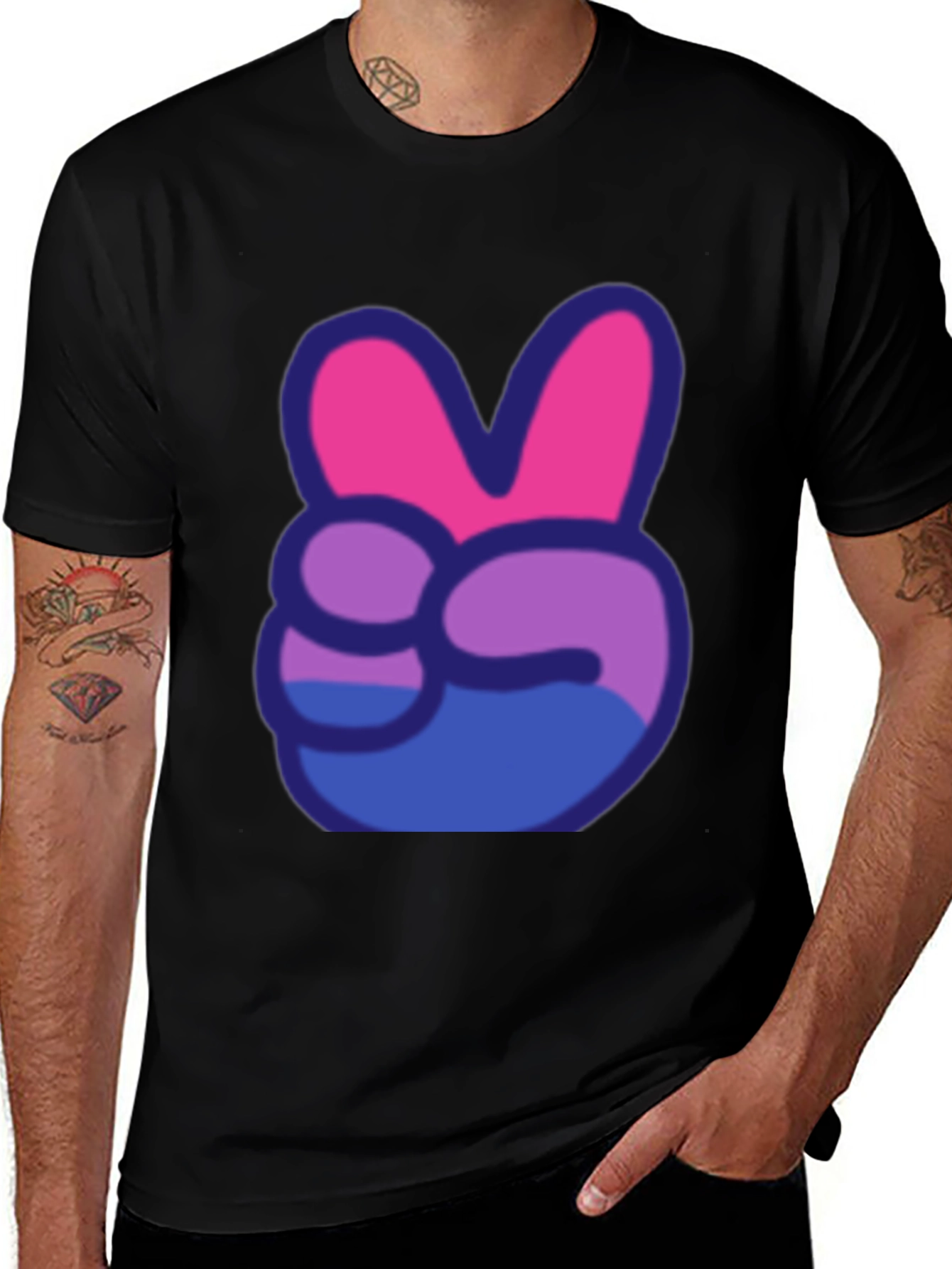 Peace Sign T-Shirt - Bi Pride