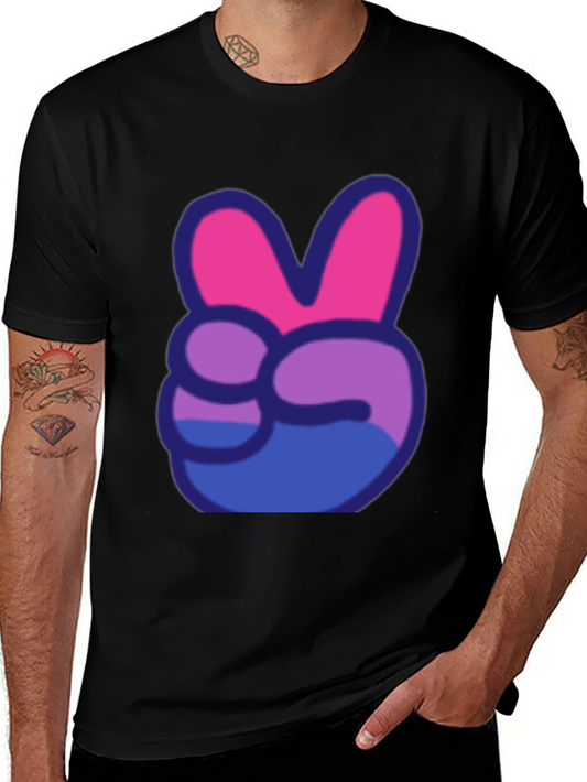 Peace Sign T-Shirt - Bi Pride