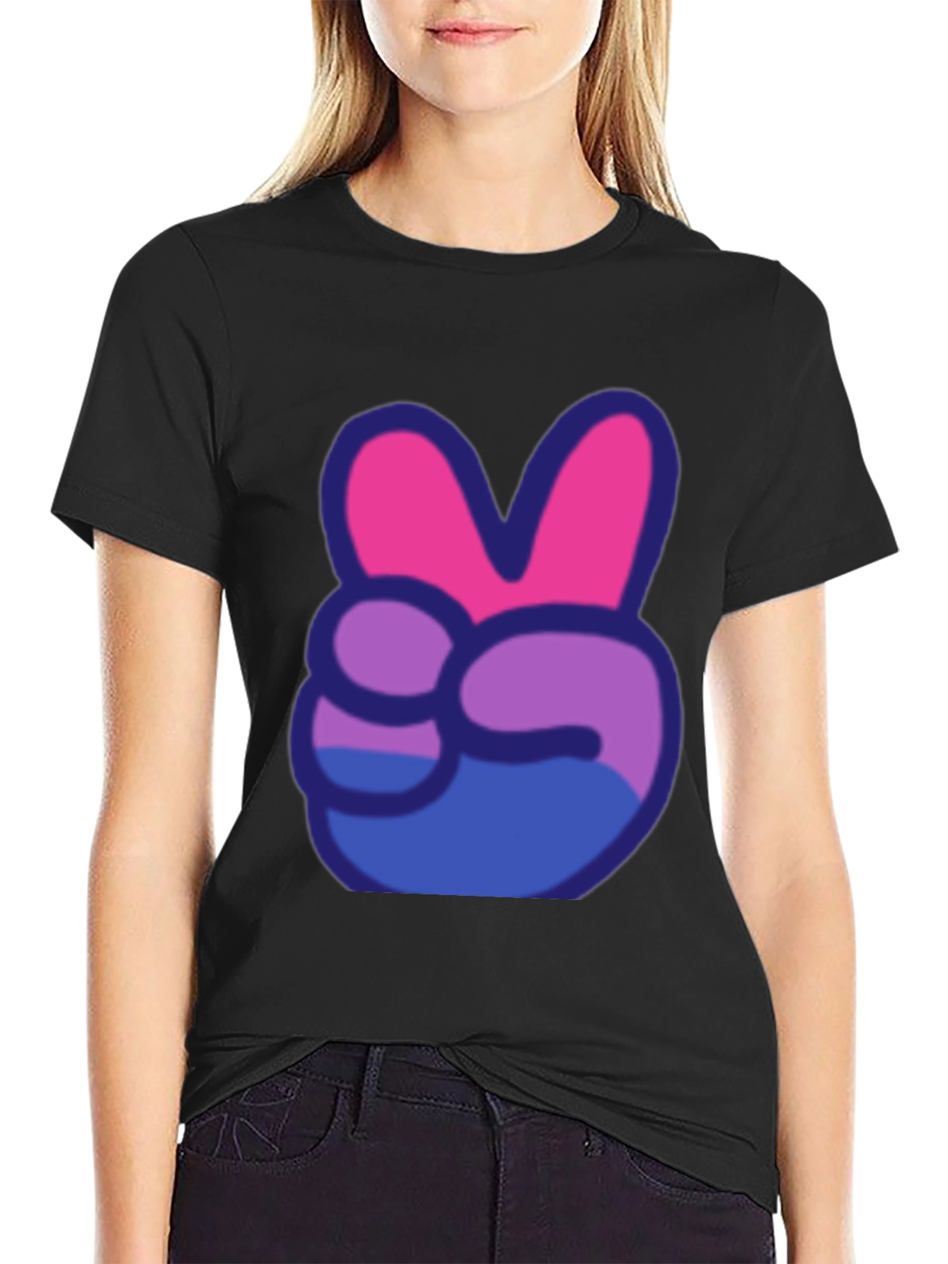 Peace Sign T-Shirt - Bi Pride