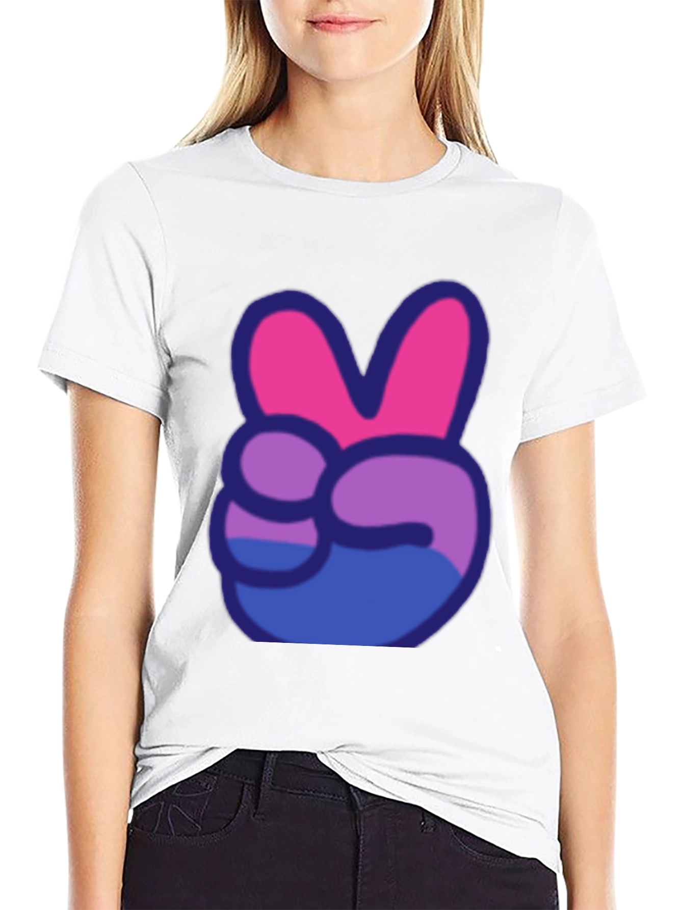 Peace Sign T-Shirt - Bi Pride