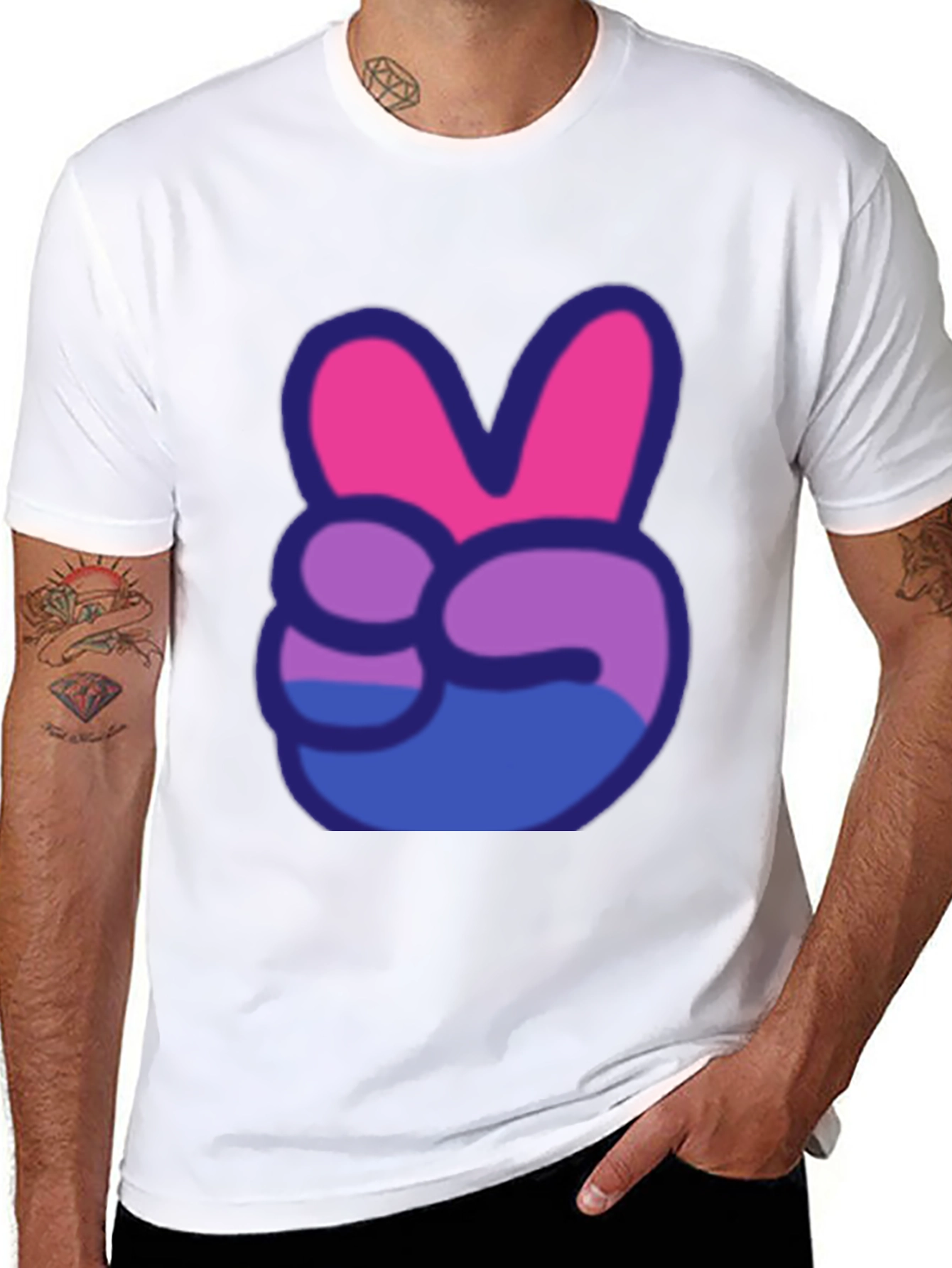 Peace Sign T-Shirt - Bi Pride