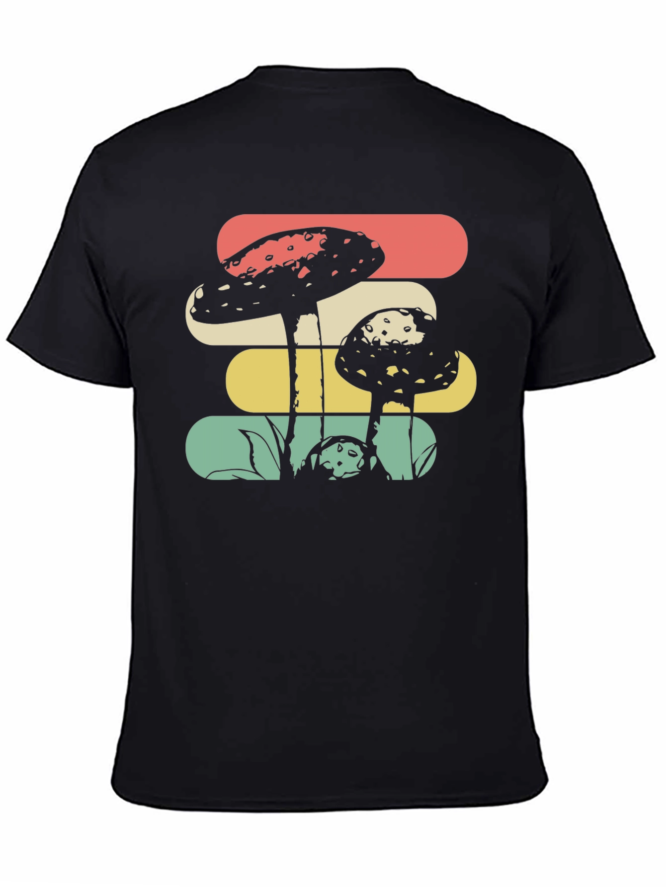 Retro Mushroom Graphic Tee - Black