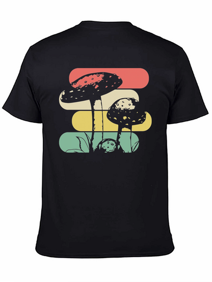 Retro Mushroom Graphic Tee - Black