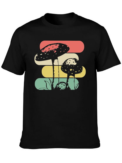 Retro Mushroom Graphic Tee - Black