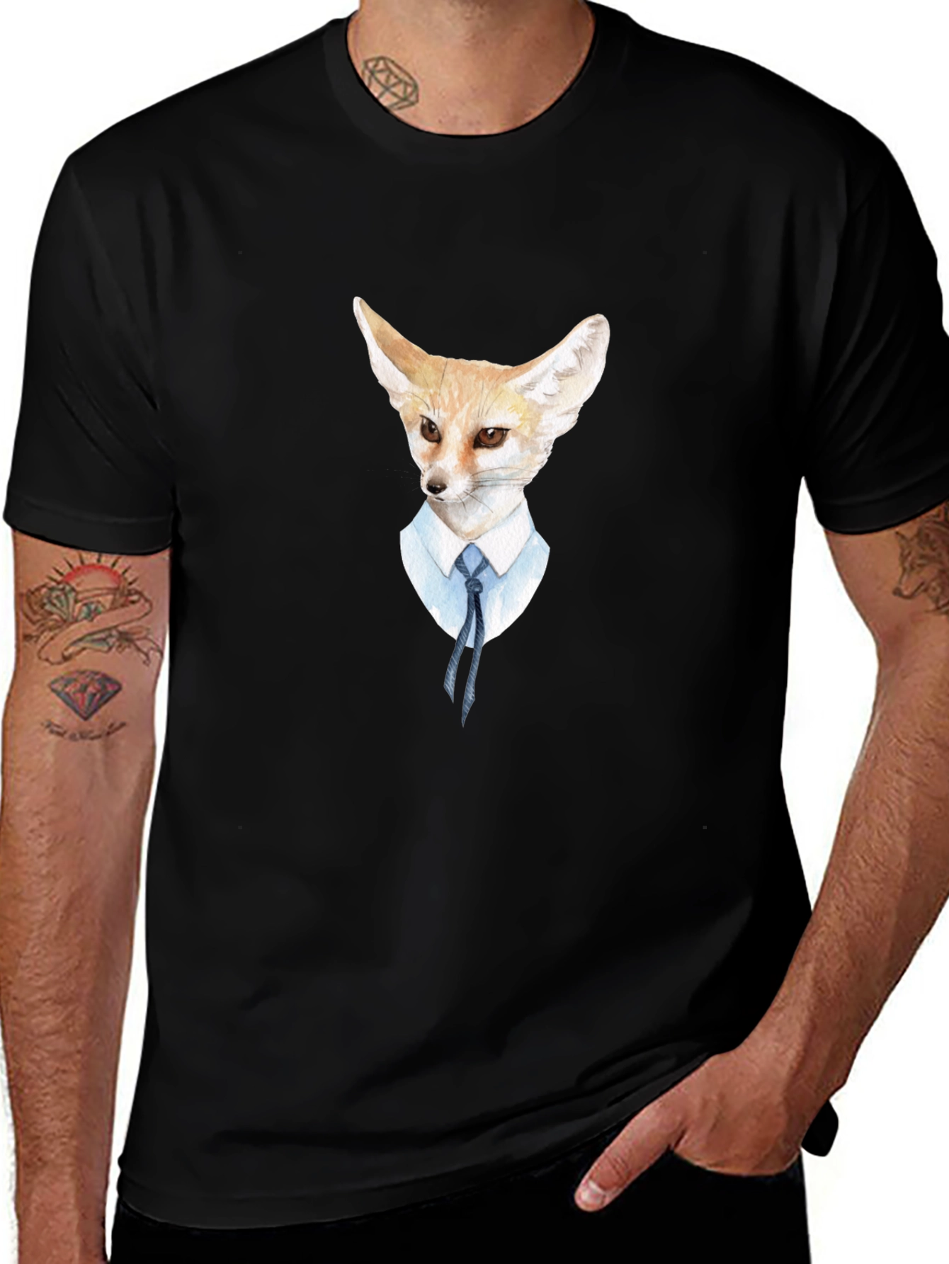 Fox in Suit Graphic Tee - Business Casual T-Shirt