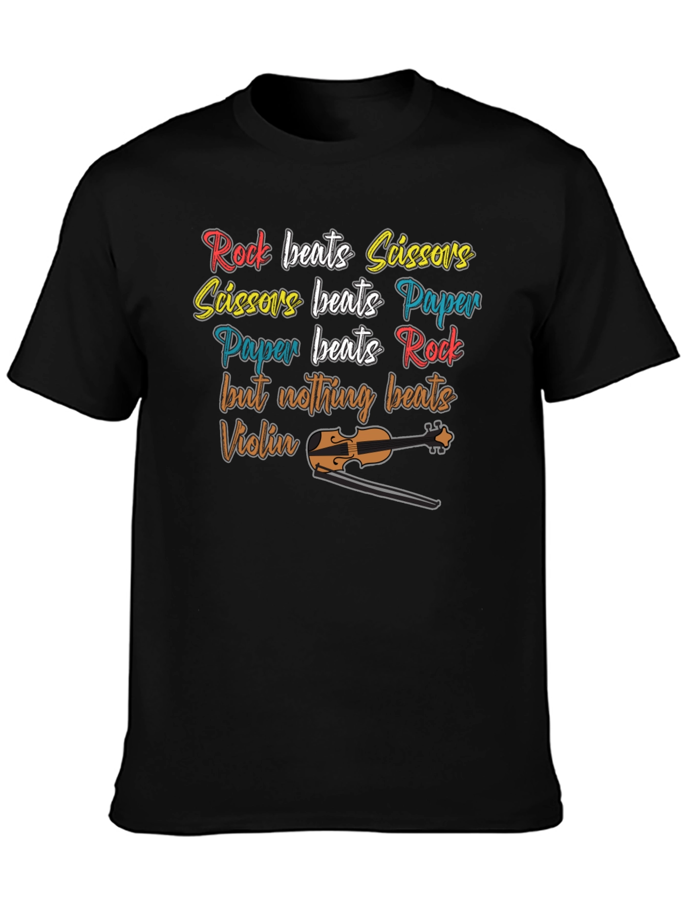 Rock Paper Scissors Violin Graphic T-Shirt