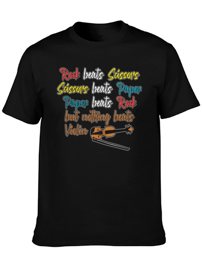 Rock Paper Scissors Violin Graphic T-Shirt