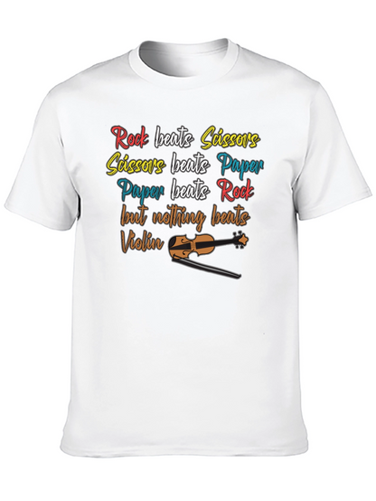 Rock Paper Scissors Violin Graphic T-Shirt