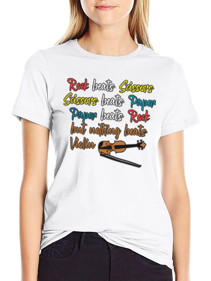 Rock Paper Scissors Violin Graphic T-Shirt
