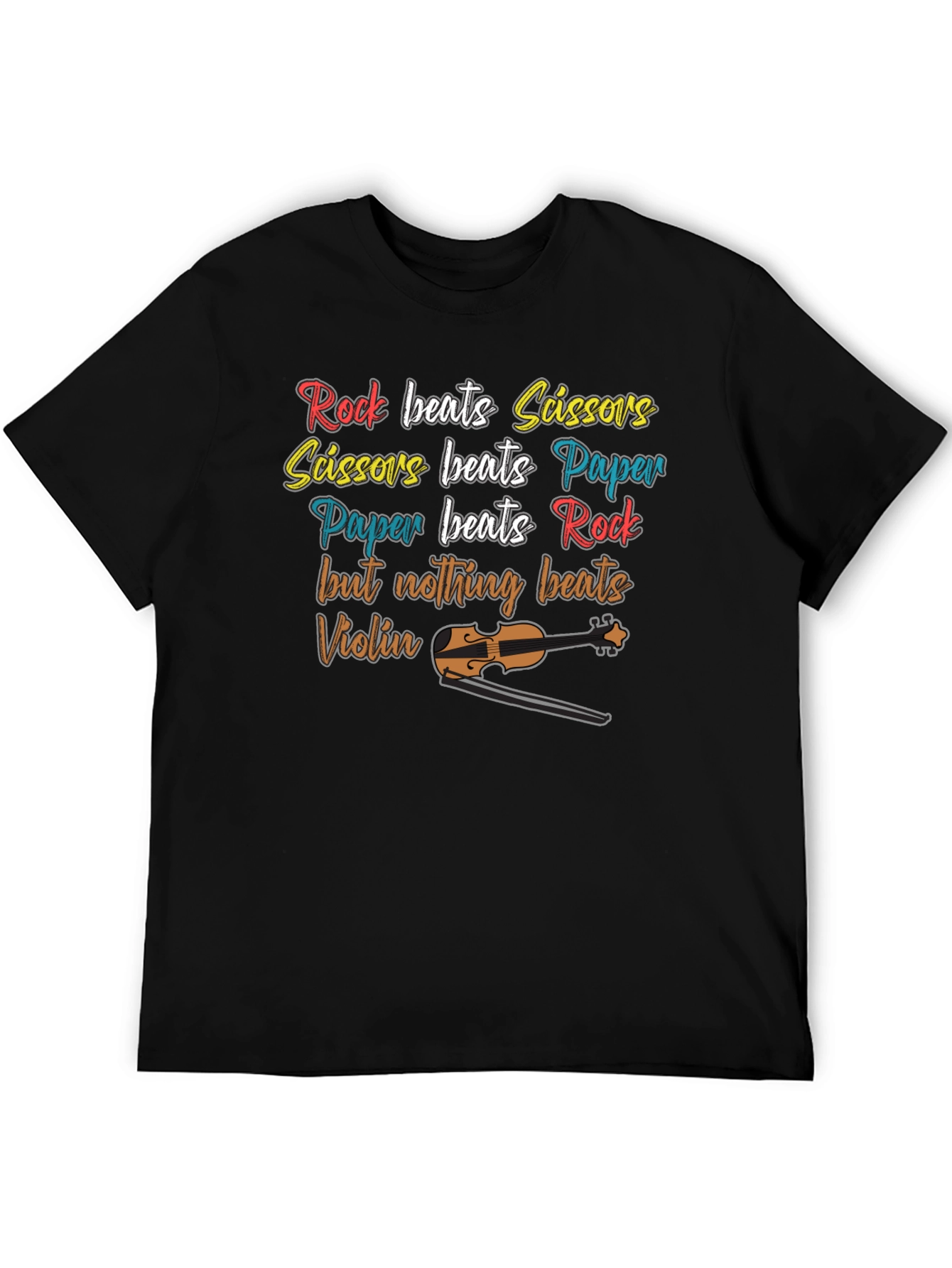 Rock Paper Scissors Violin Graphic T-Shirt
