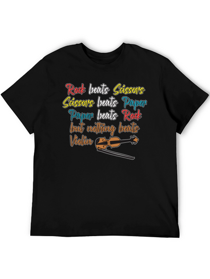 Rock Paper Scissors Violin Graphic T-Shirt