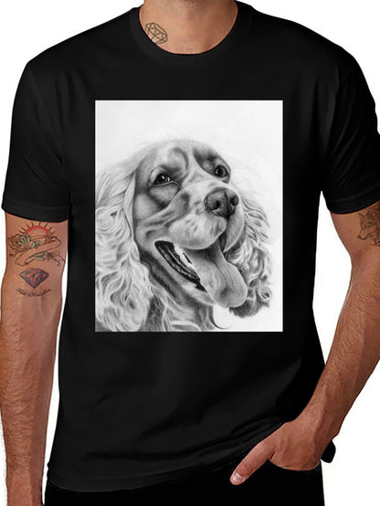 Dog Portrait Graphic Tee - Black