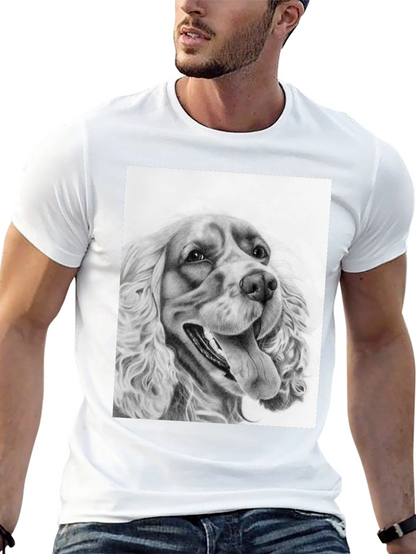 Dog Portrait Graphic Tee - Black
