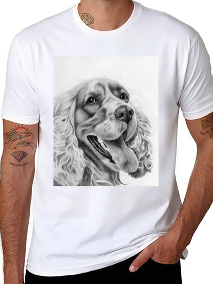 Dog Portrait Graphic Tee - Black