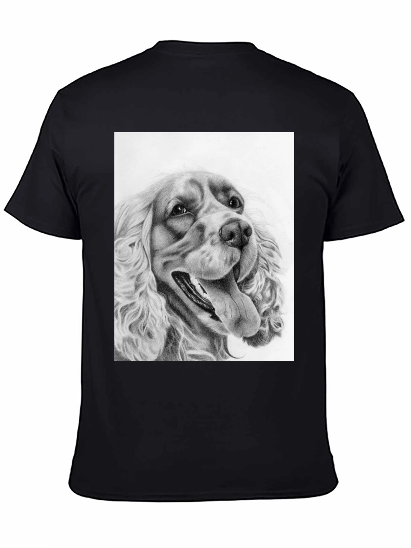 Dog Portrait Graphic Tee - Black