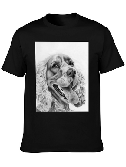 Dog Portrait Graphic Tee - Black