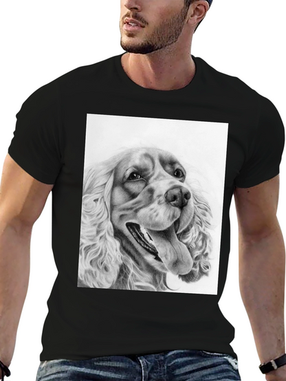 Dog Portrait Graphic Tee - Black