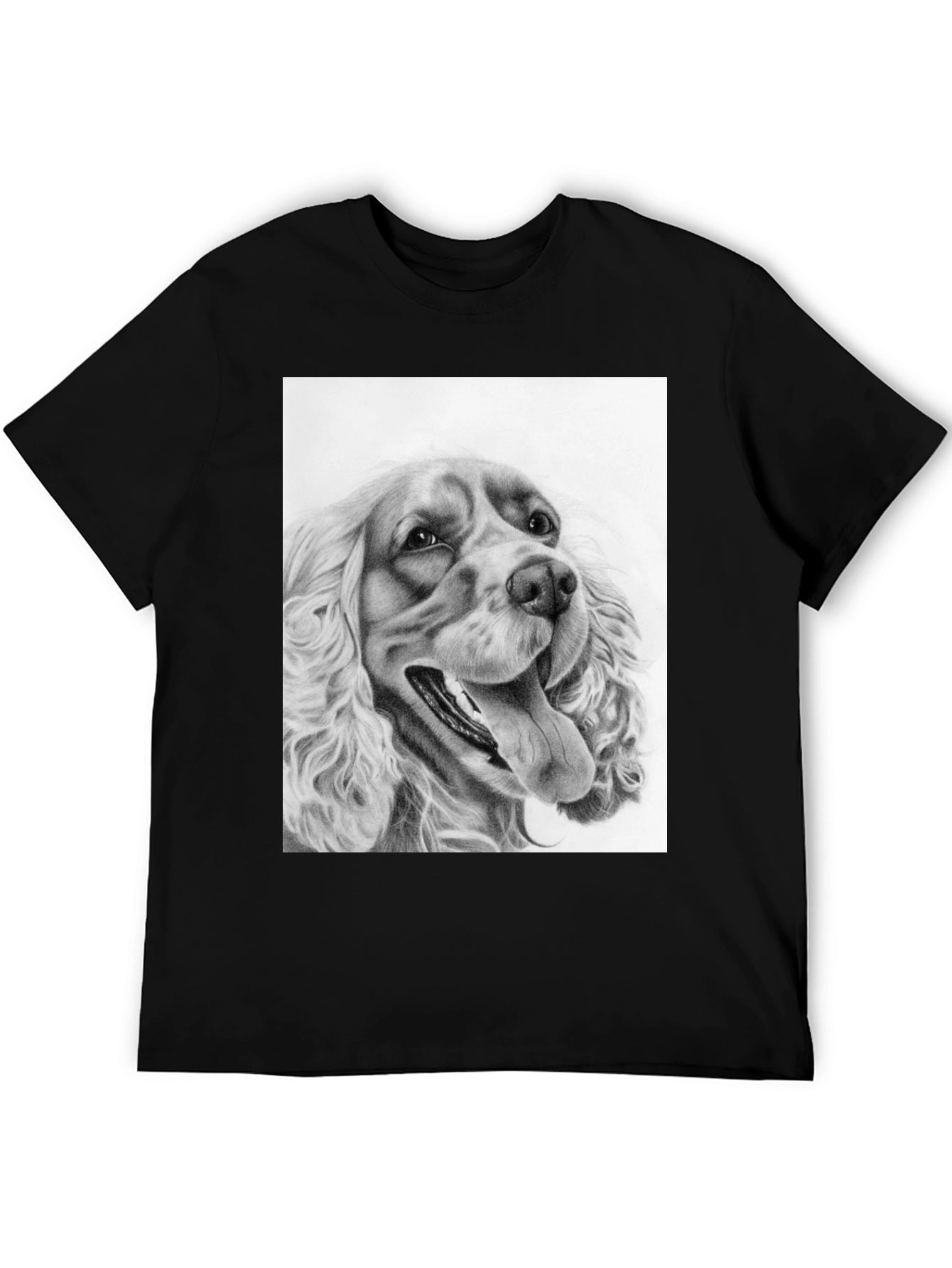 Dog Portrait Graphic Tee - Black