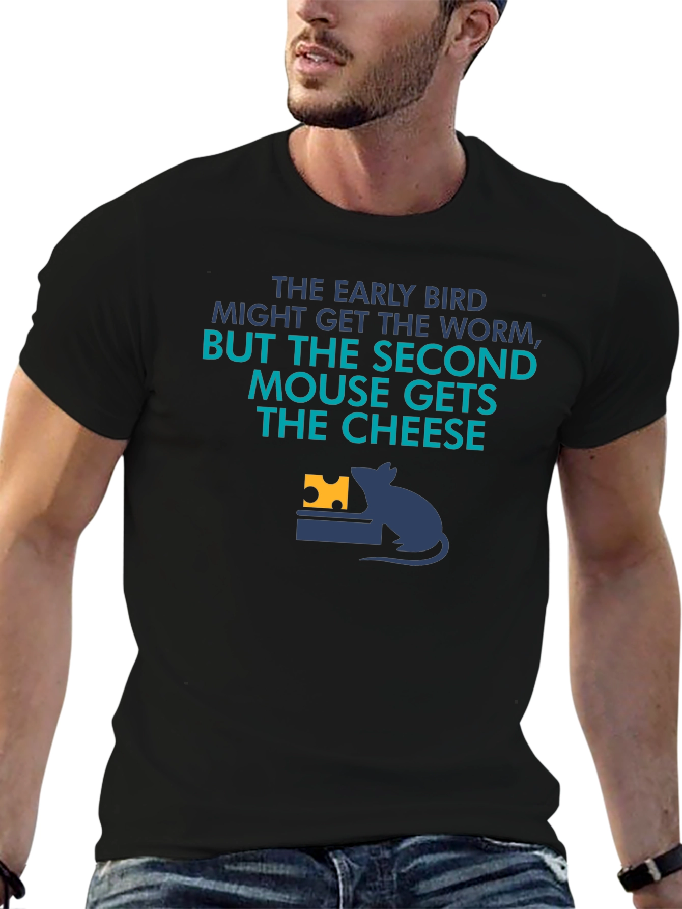 Funny Second Mouse Gets the Cheese Graphic Tee