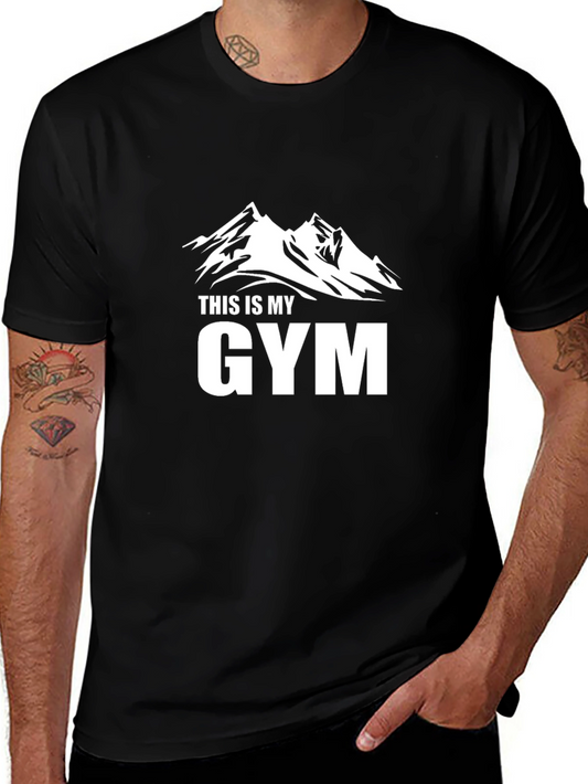 This Is My Gym Mountain Black Graphic Tee