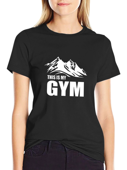 This Is My Gym Mountain Black Graphic Tee