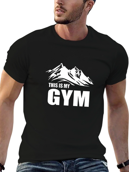 This Is My Gym Mountain Black Graphic Tee